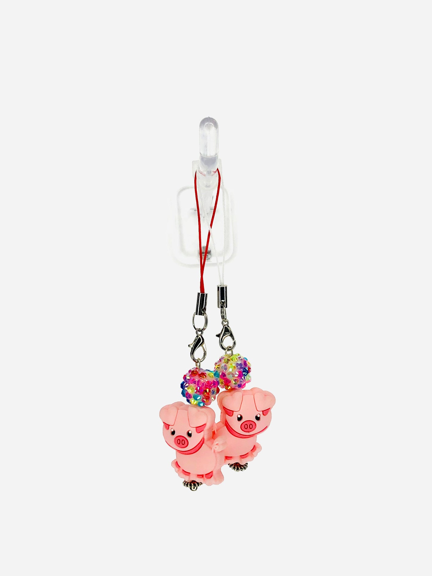 PiggyPals Keychains, set of 2 #02 - Red and White