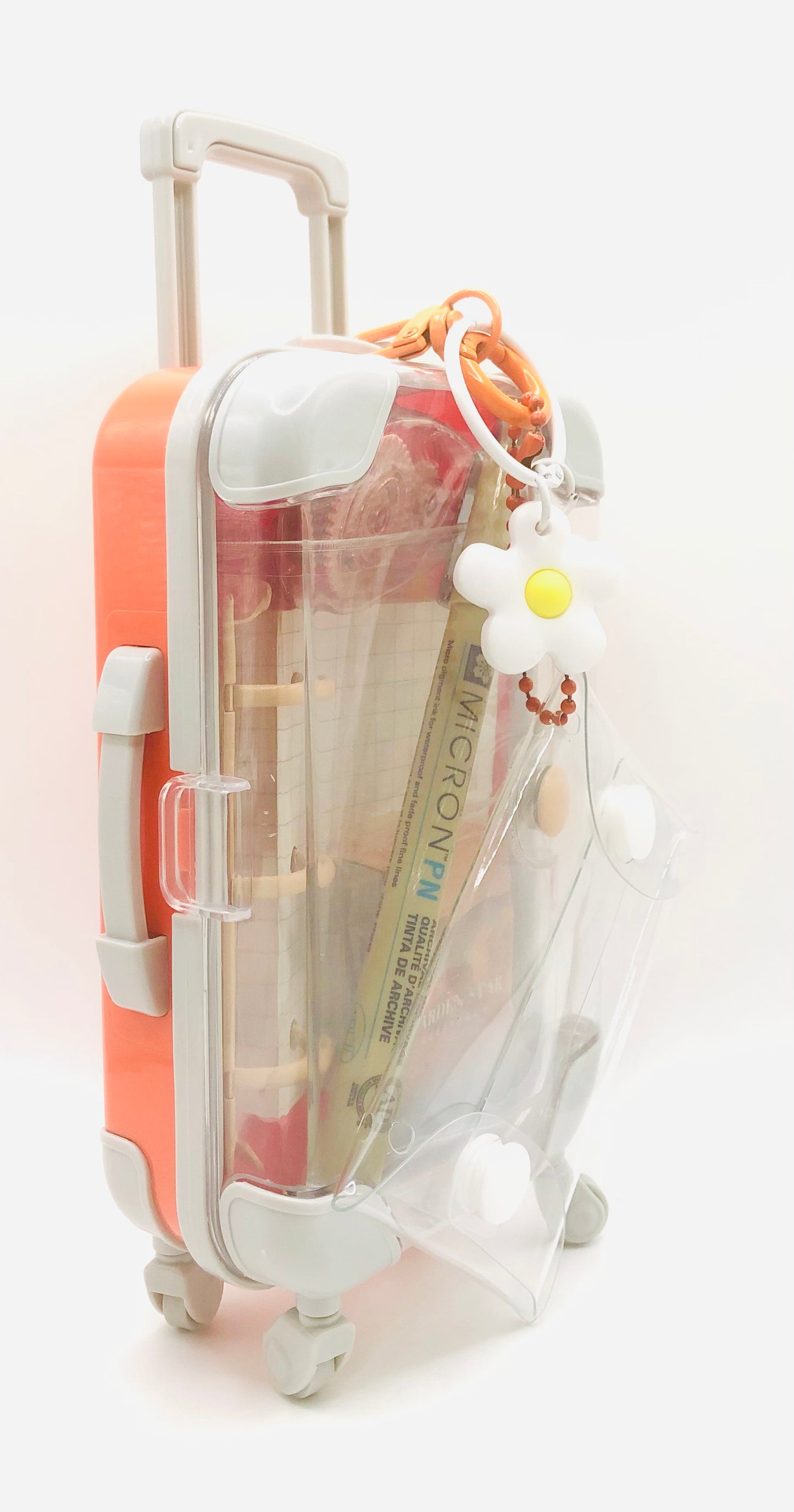 A hinono Exclusive! Stationery Suitcase Travel Kit - ORANGE