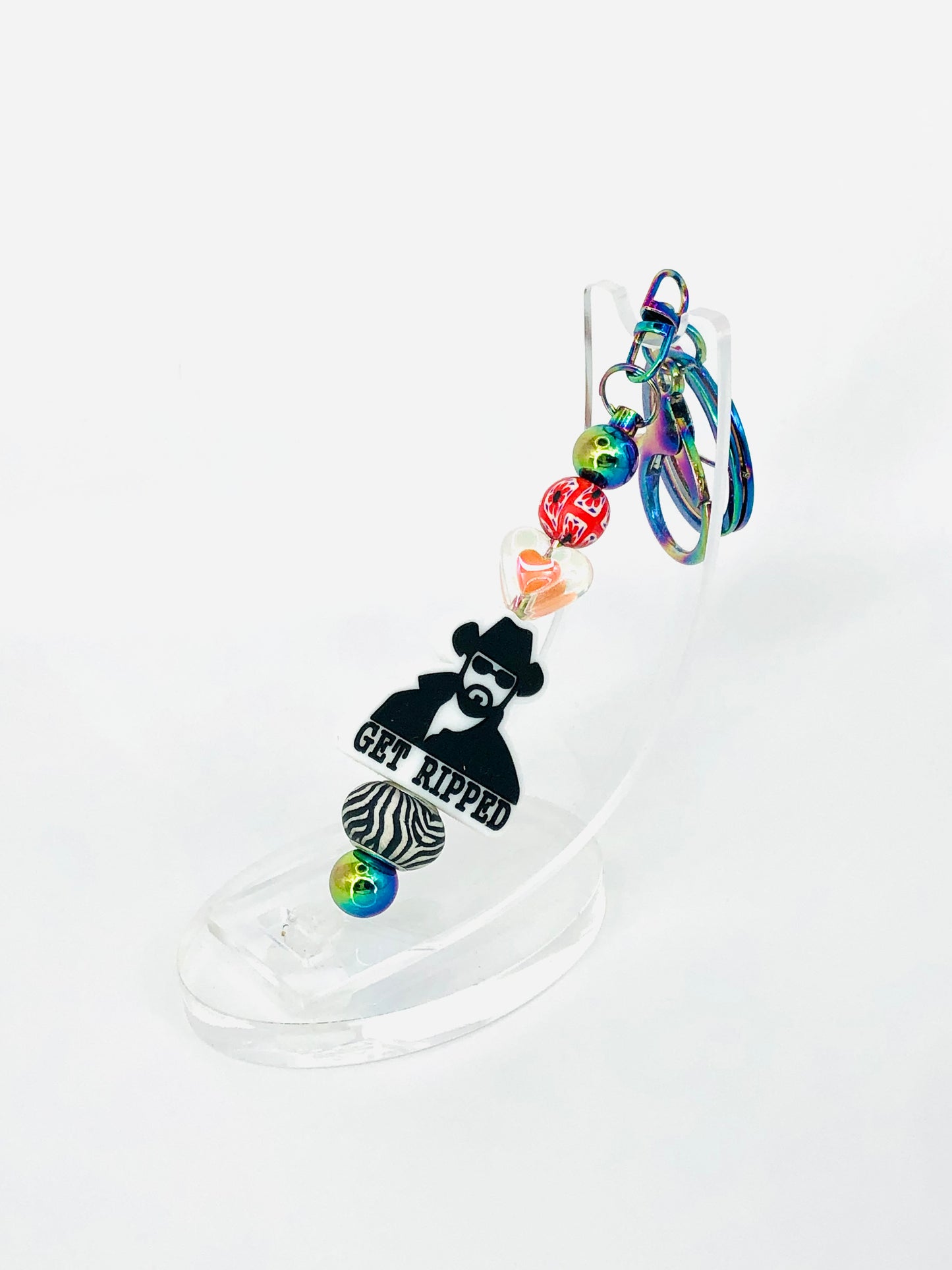 hinono Beaded Bar Keychain #104