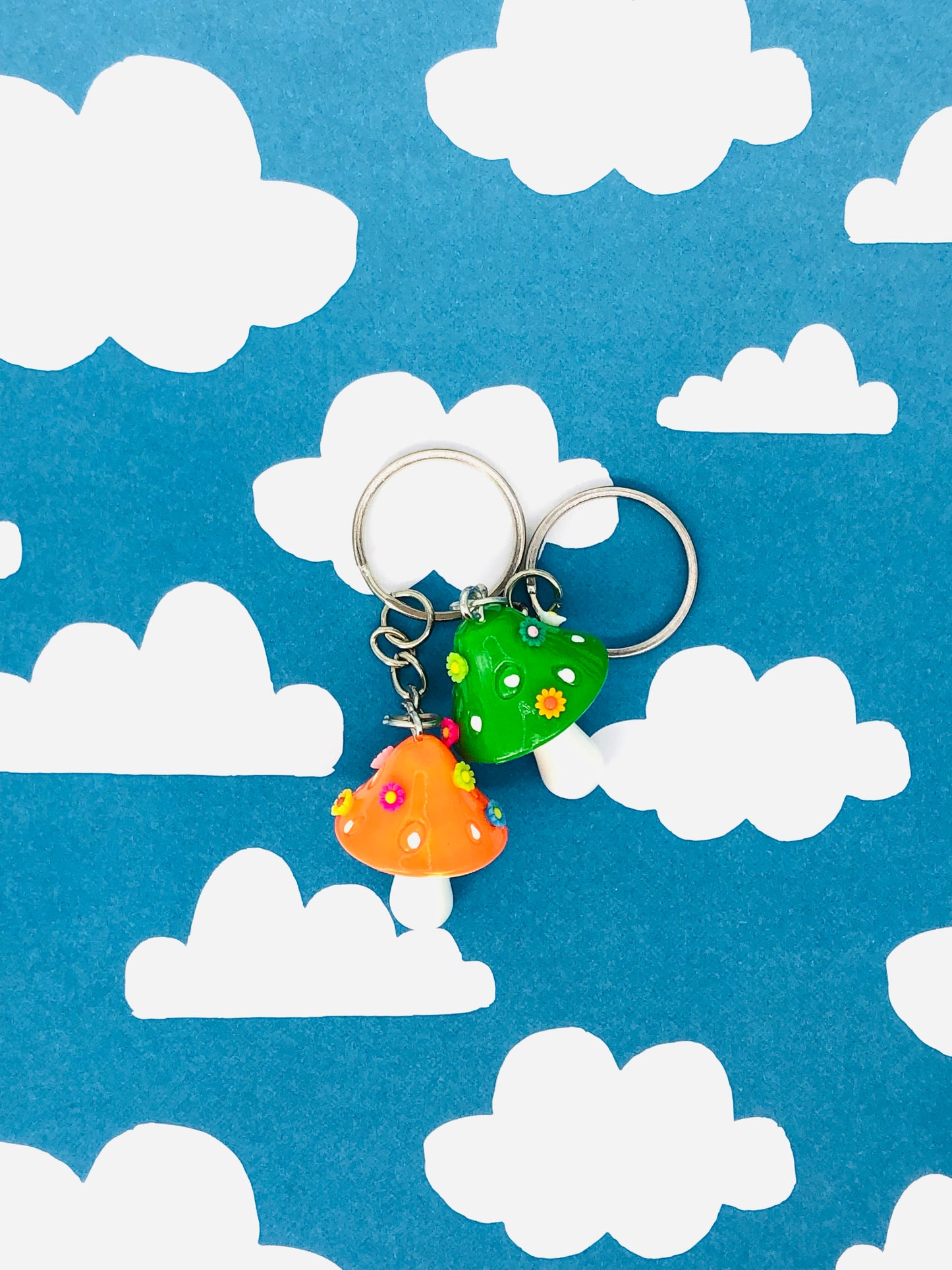 hinono Mushie Mates Keychains, set of 2 - #50 Orange and Green