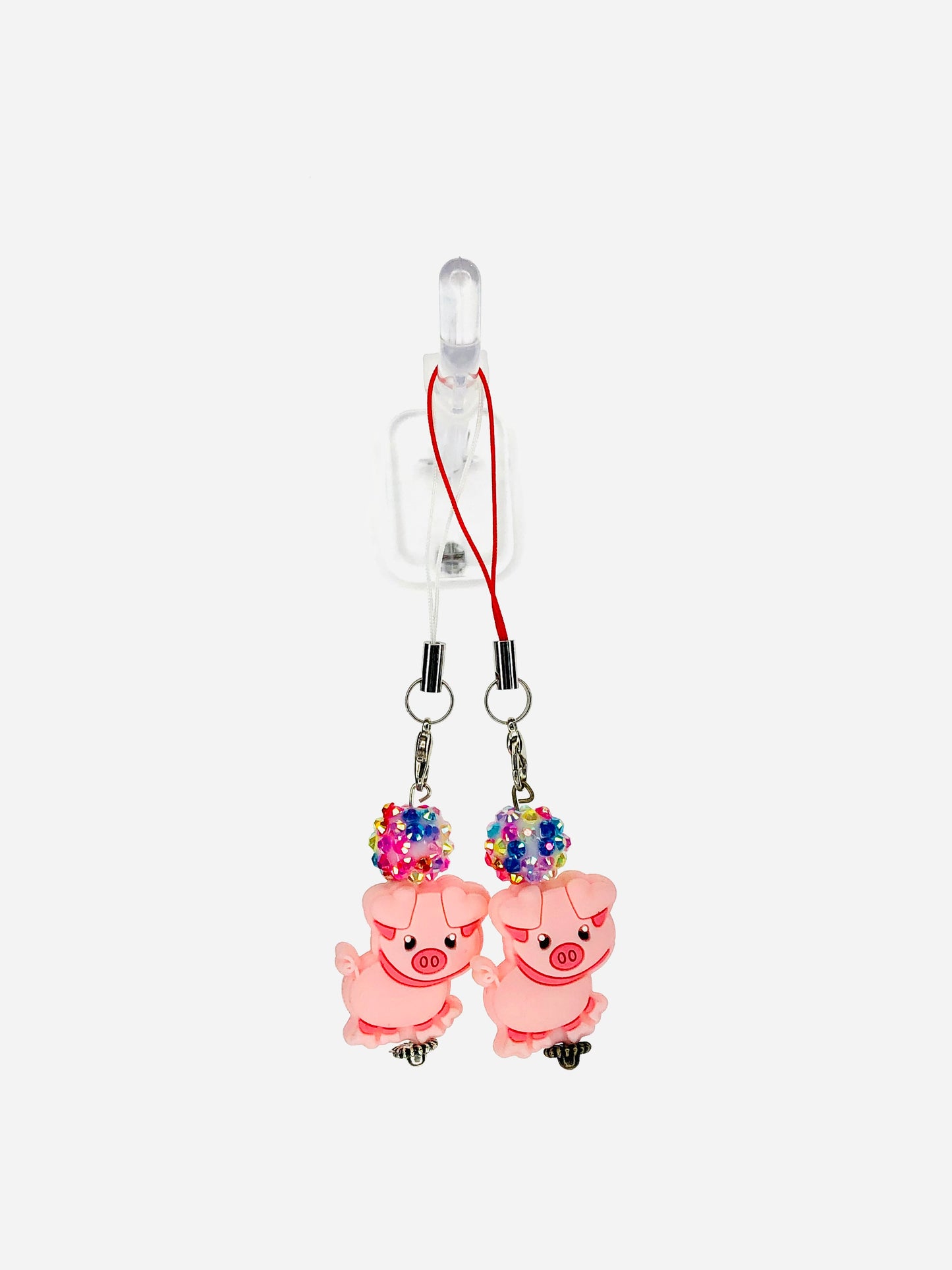 PiggyPals Keychains, set of 2 #02 - Red and White