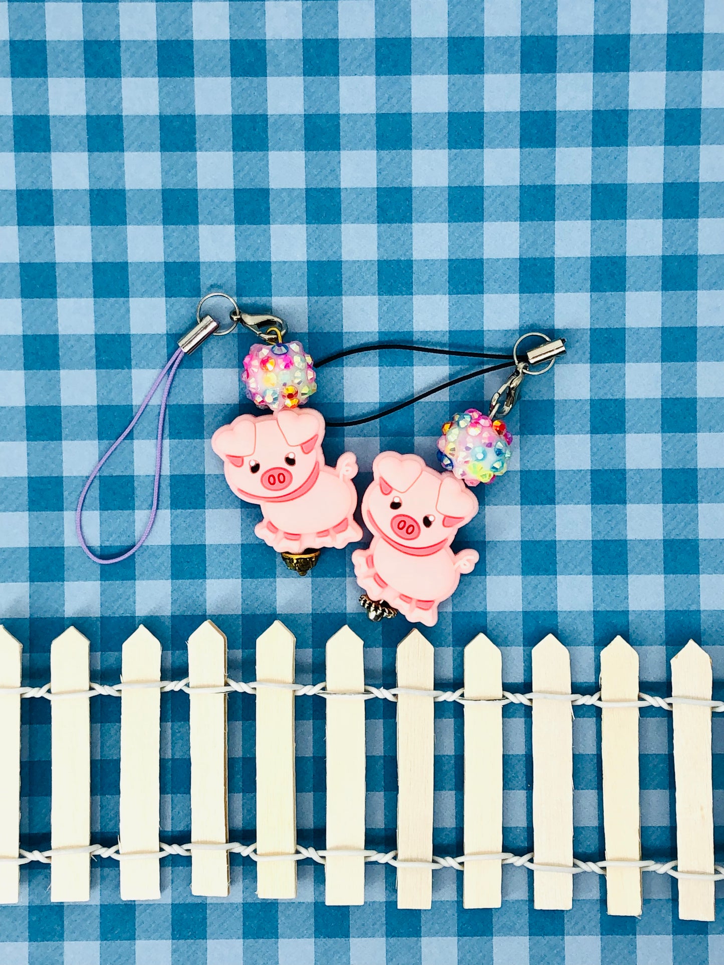 PiggyPals Keychains, set of 2 #04 - Black and Purple