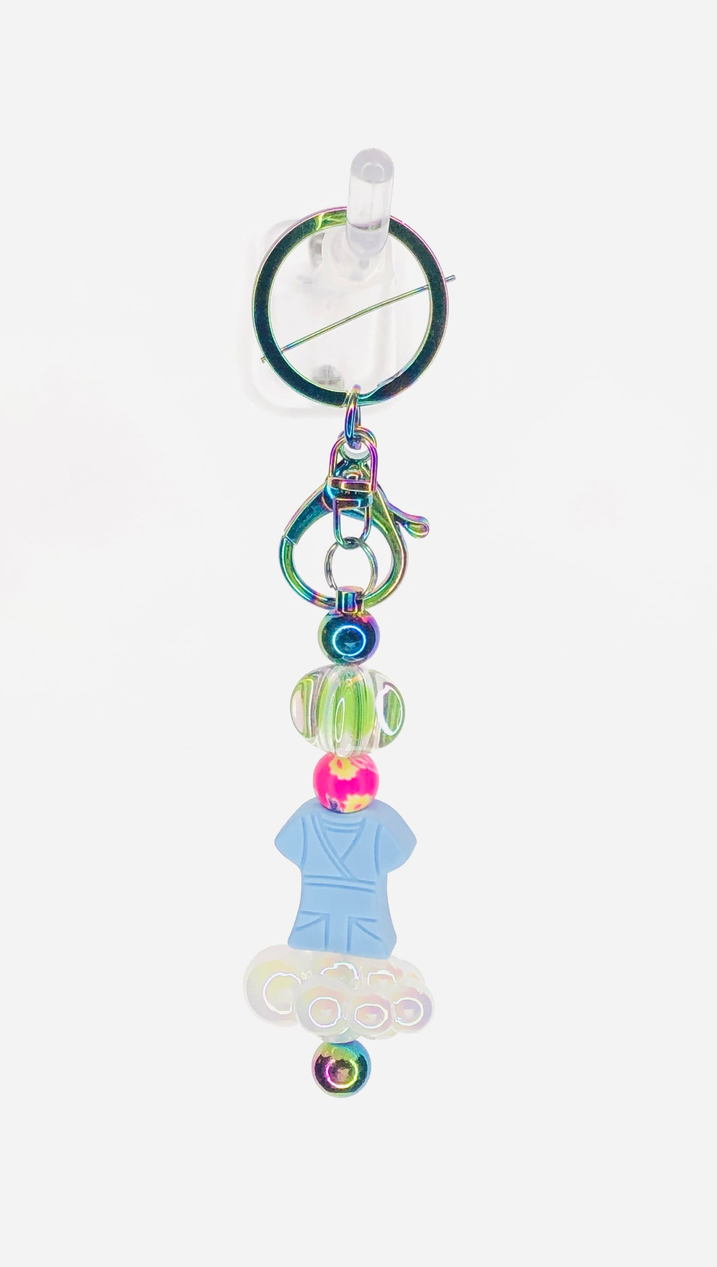 hinono Beaded Bar Keychain #117