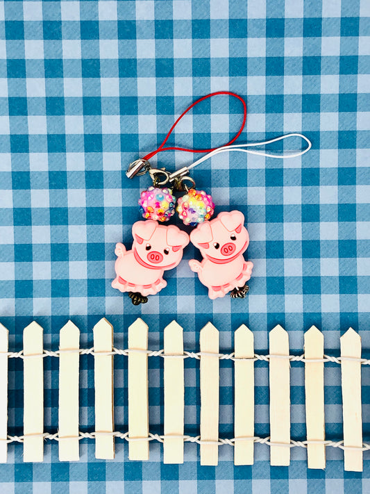 PiggyPals Keychains, set of 2 #02 - Red and White