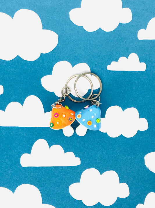 hinono Mushie Mates Keychains, set of 2 - #53 Orange and Blue