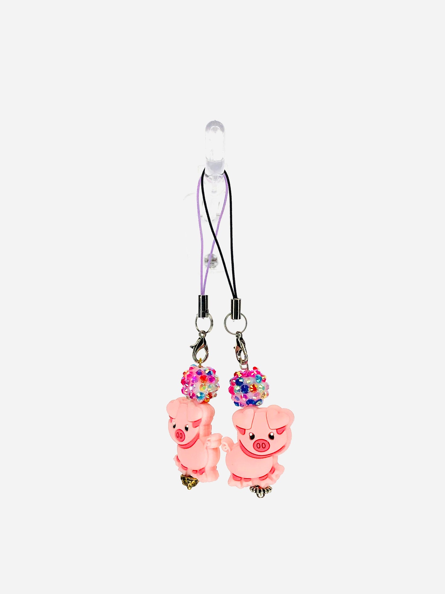 PiggyPals Keychains, set of 2 #04 - Black and Purple