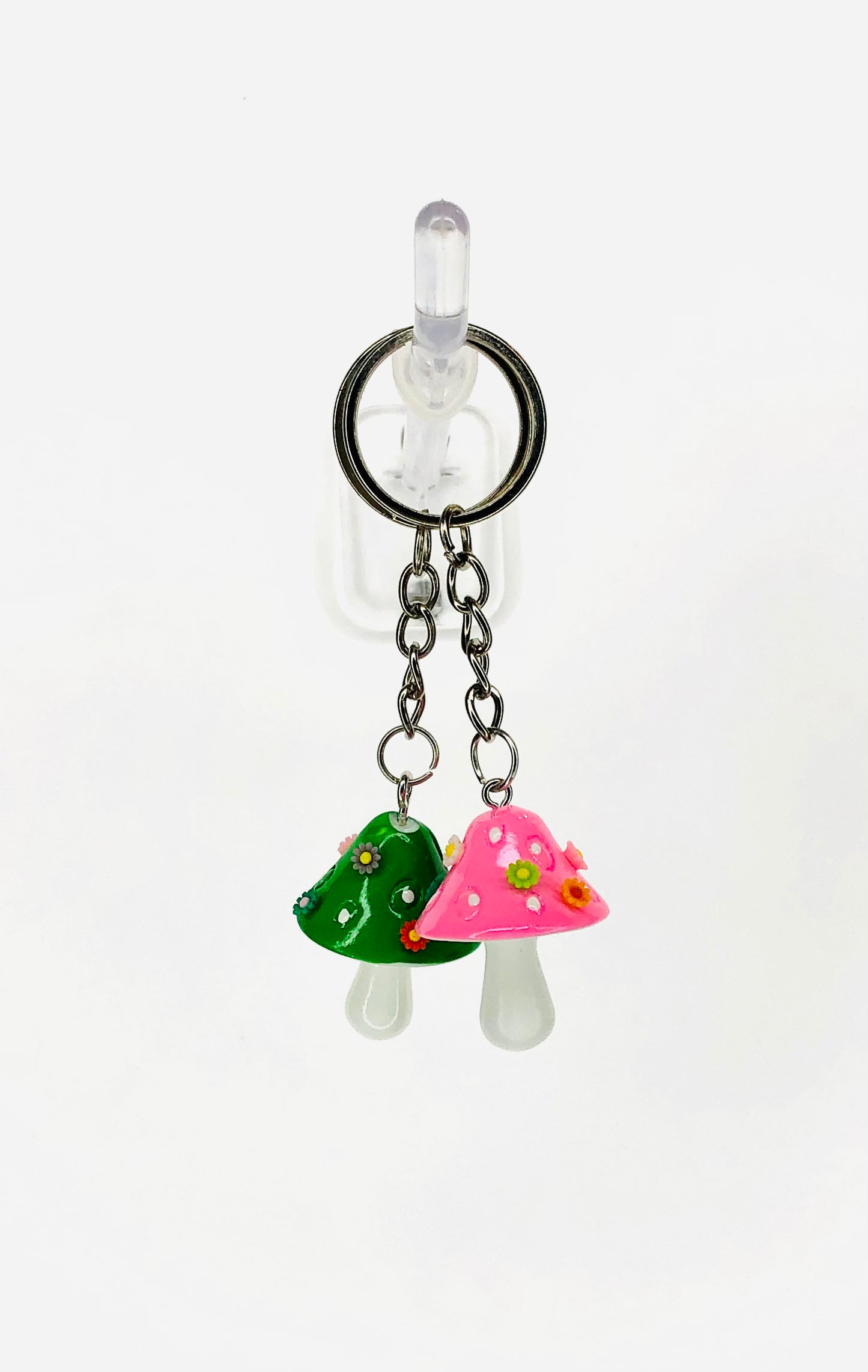 hinono Mushie Mates Keychains, set of 2 - #47 Green and Pink