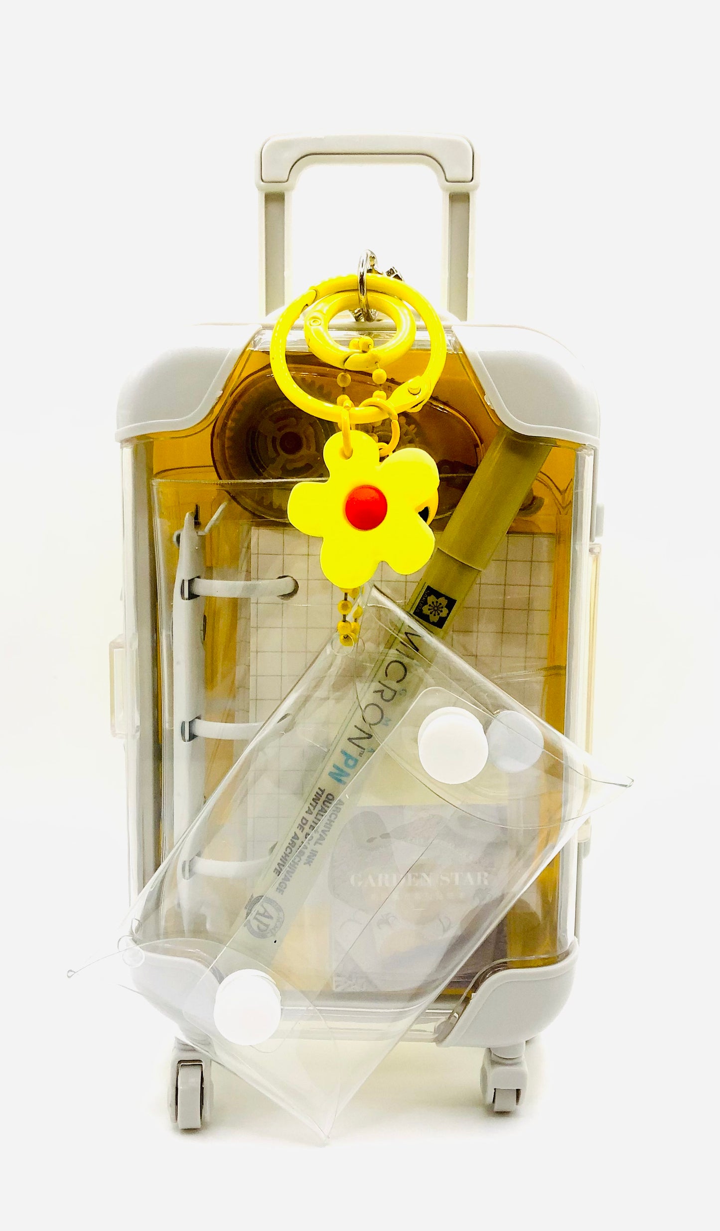 A hinono Exclusive! Stationery Suitcase Travel Kit - YELLOW