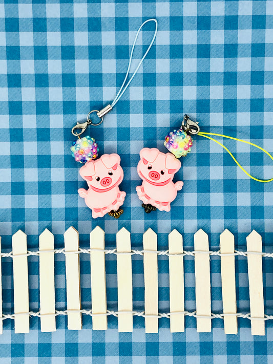 PiggyPals Keychains, set of 2 #01 - Blue and Green