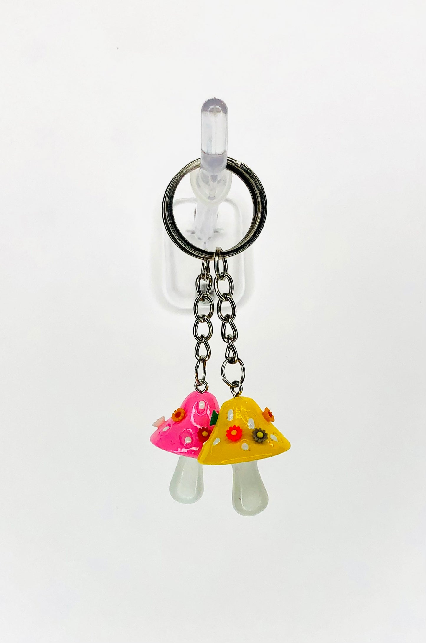 hinono Mushie Mates Keychains, set of 2 - #51 Pink and Yellow