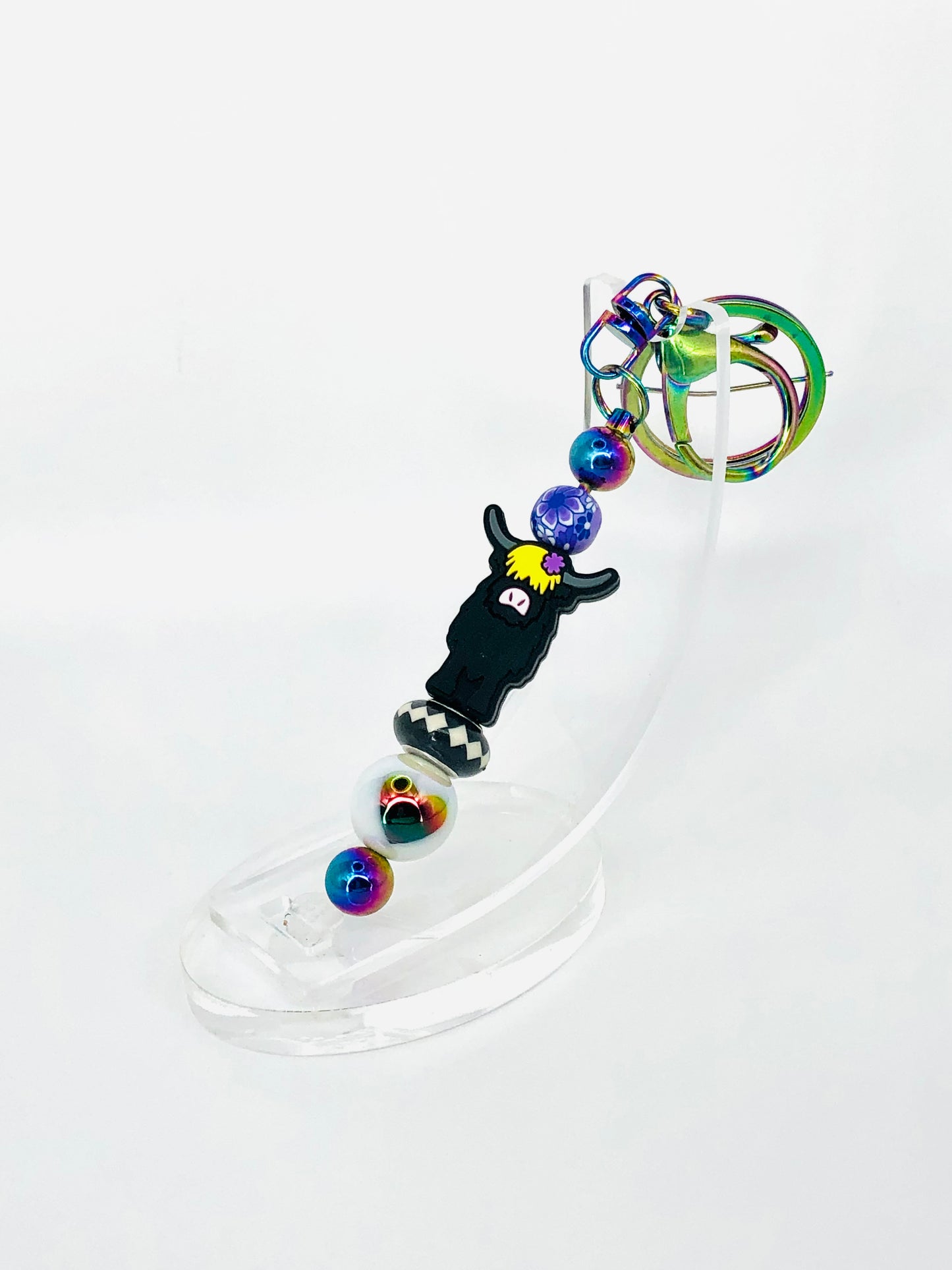 hinono Beaded Bar Keychain #107